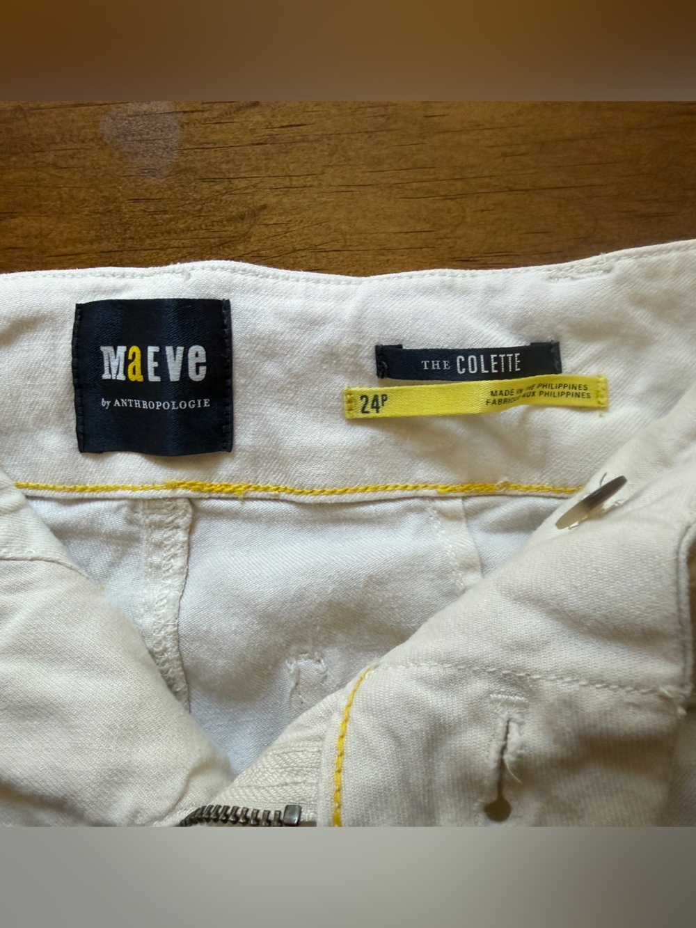 Maeve Collette Crop by Anthropologie Wide Leg Linen Blend Pants 24 Petite Flawed - Picture 8 of 10